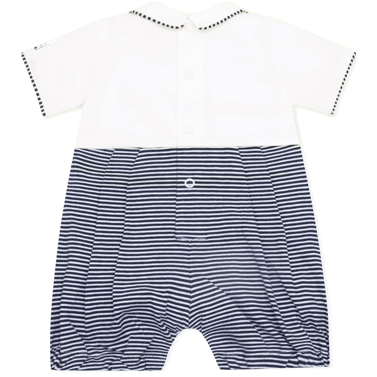 Emile et Rose - Jarvis Navy Baby Boys Toy Embroidery Summer Romper
