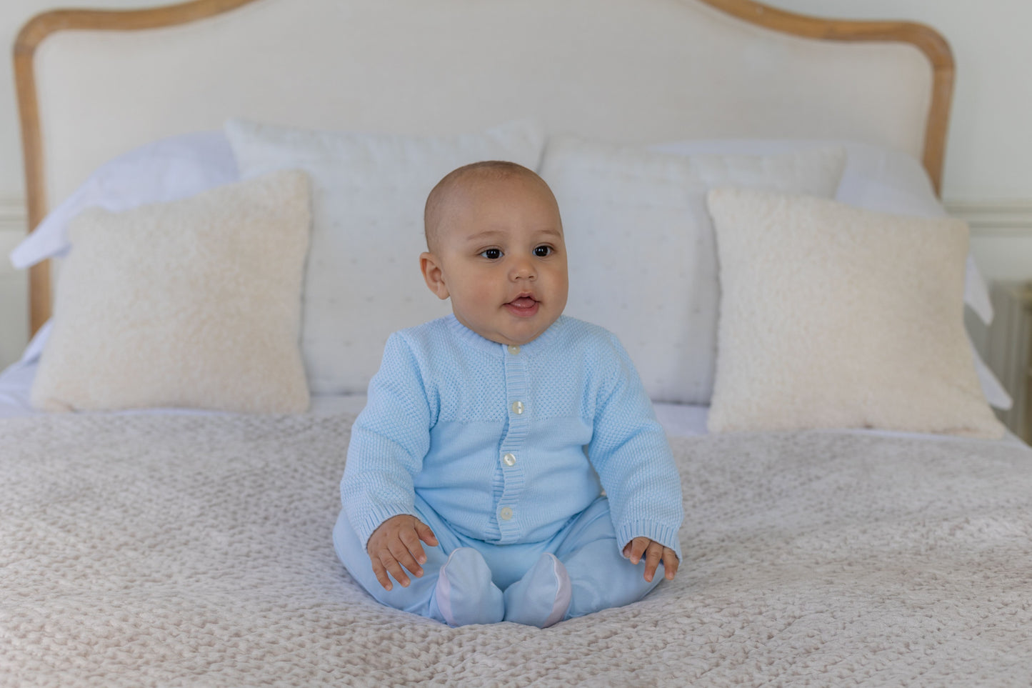 Emile et Rose - Cypress Pale Blue Baby Boys Knitted Cardigan