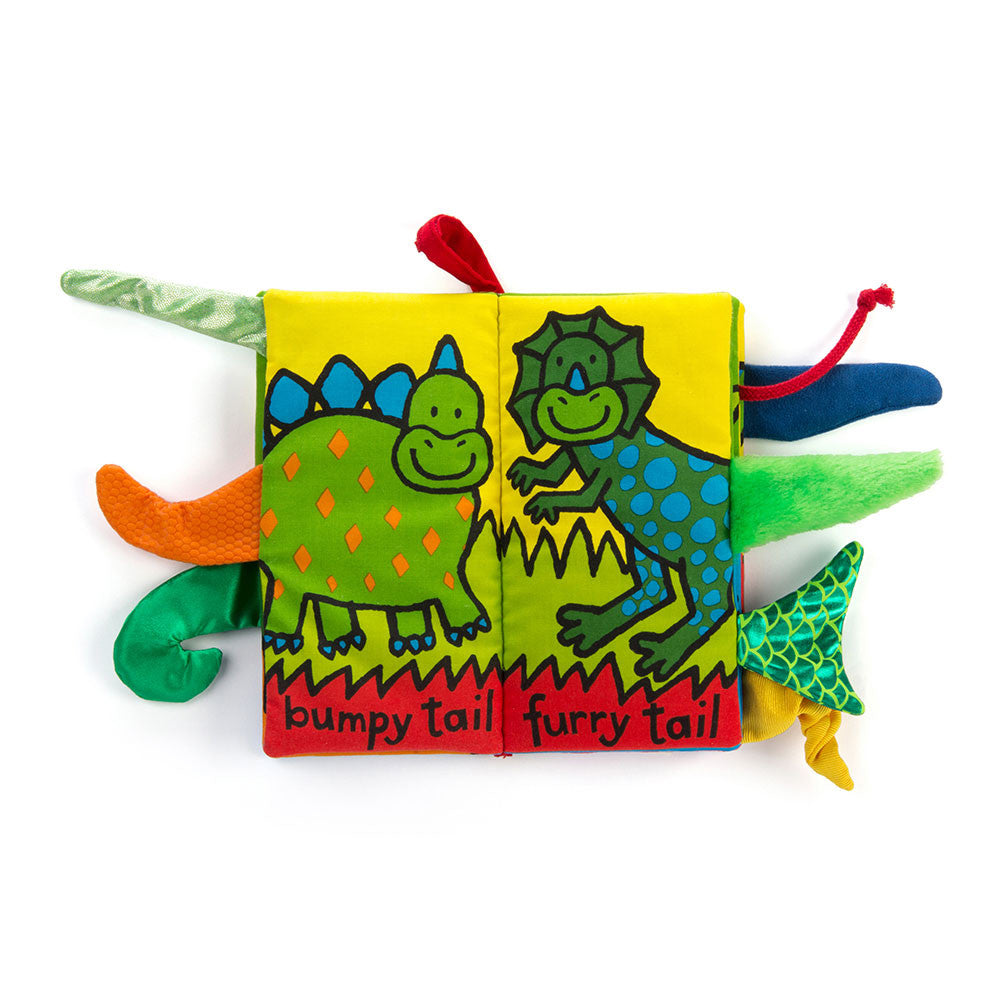 Jellycat - Dino Tails Soft Crinkly Activity Baby Book (22cmx5cm)