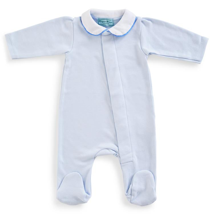 Magnet Mouse - Classic Blue Peter Pan Collar Magnet Fastening Babygrow