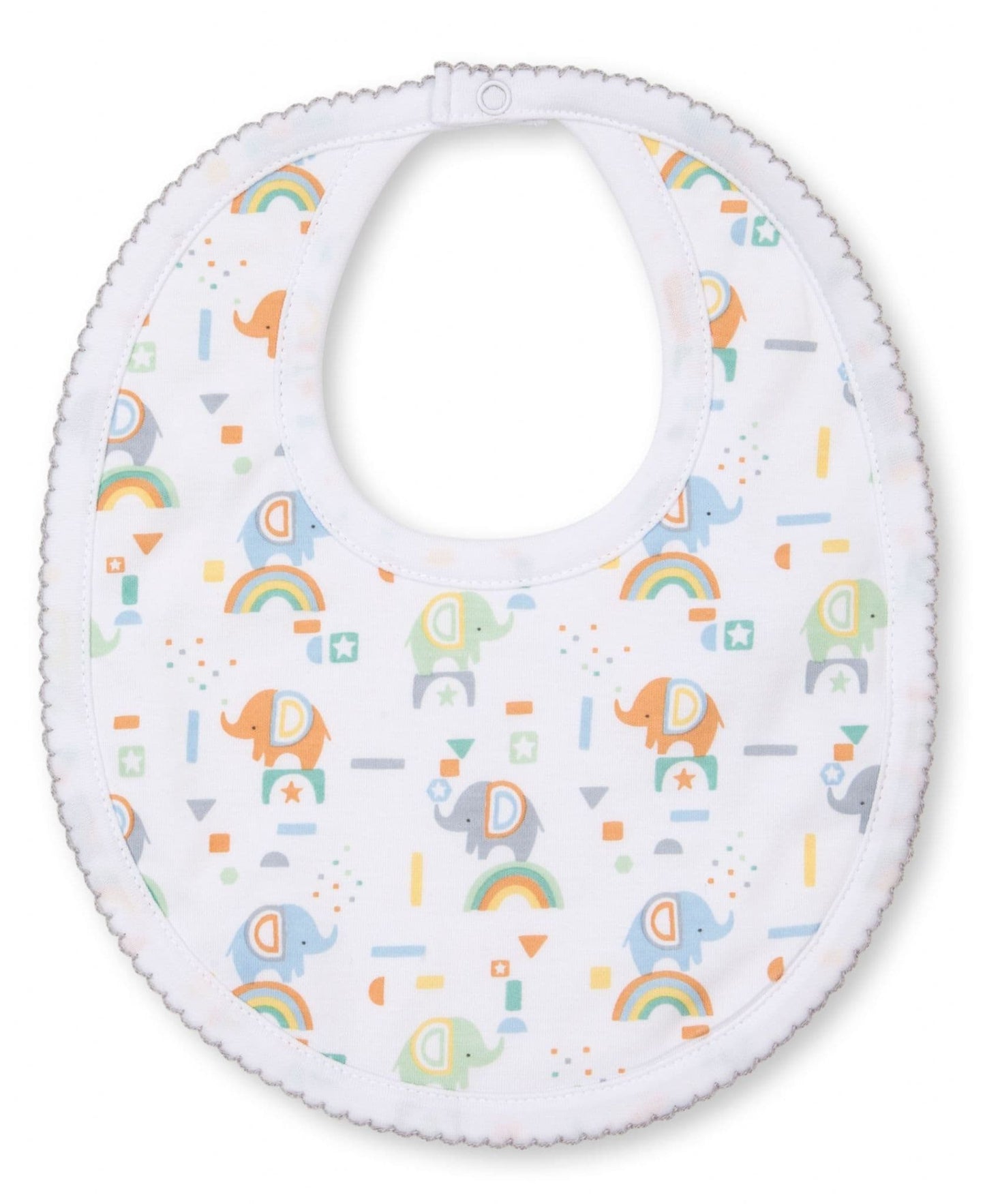 Kissy Kissy - Rainbow Elephants Bib