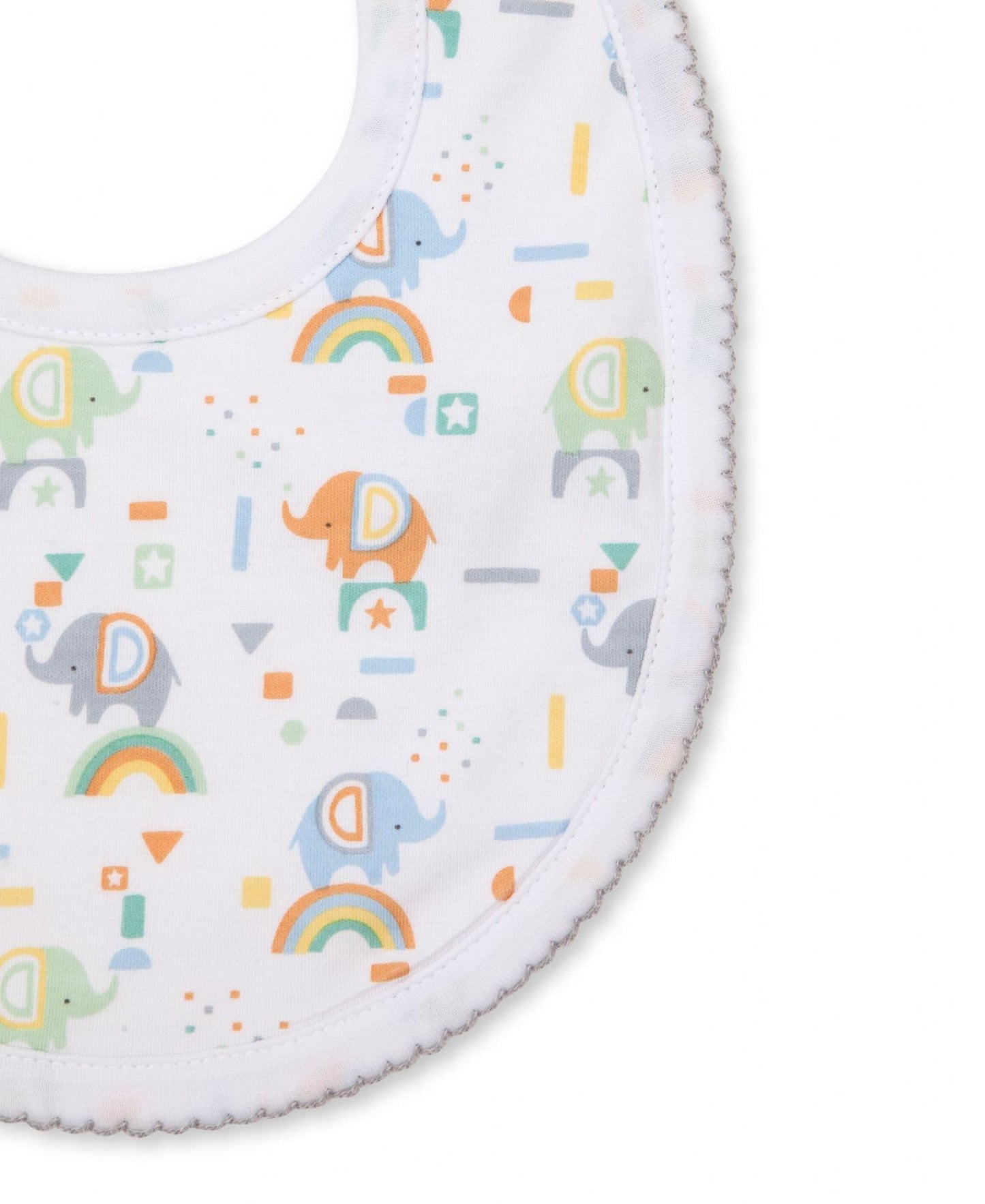 Kissy Kissy - Rainbow Elephants Bib