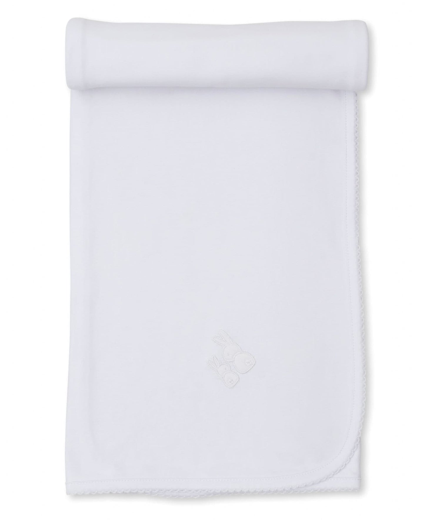 Kissy Kissy - White Pique Cuddle Bunnies Baby Blanket