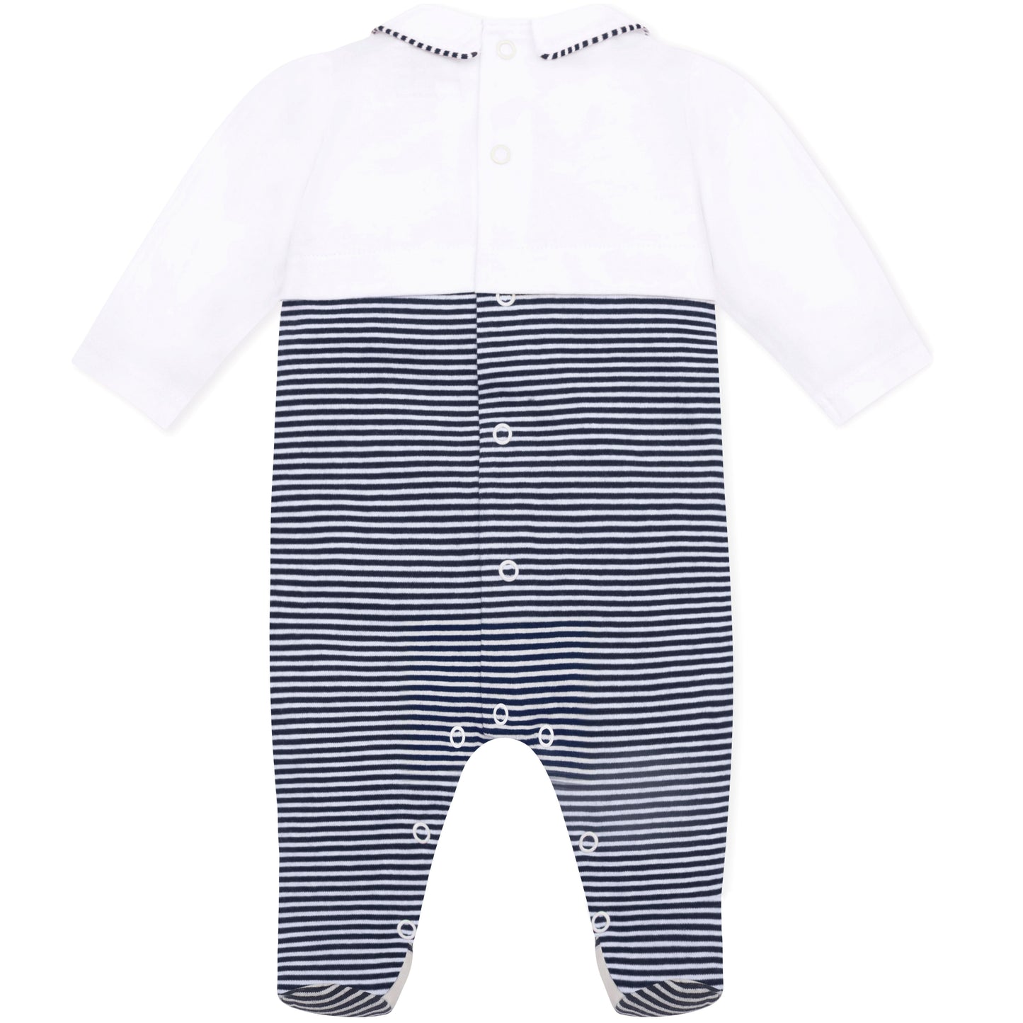 Emile et Rose - Jasper Navy Baby Boys Teddy Babygrow and matching Hat