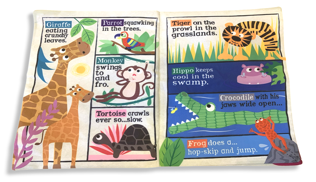 Crinkly Cloth - Nursery Times Safari Animals Crinkly Newspaper