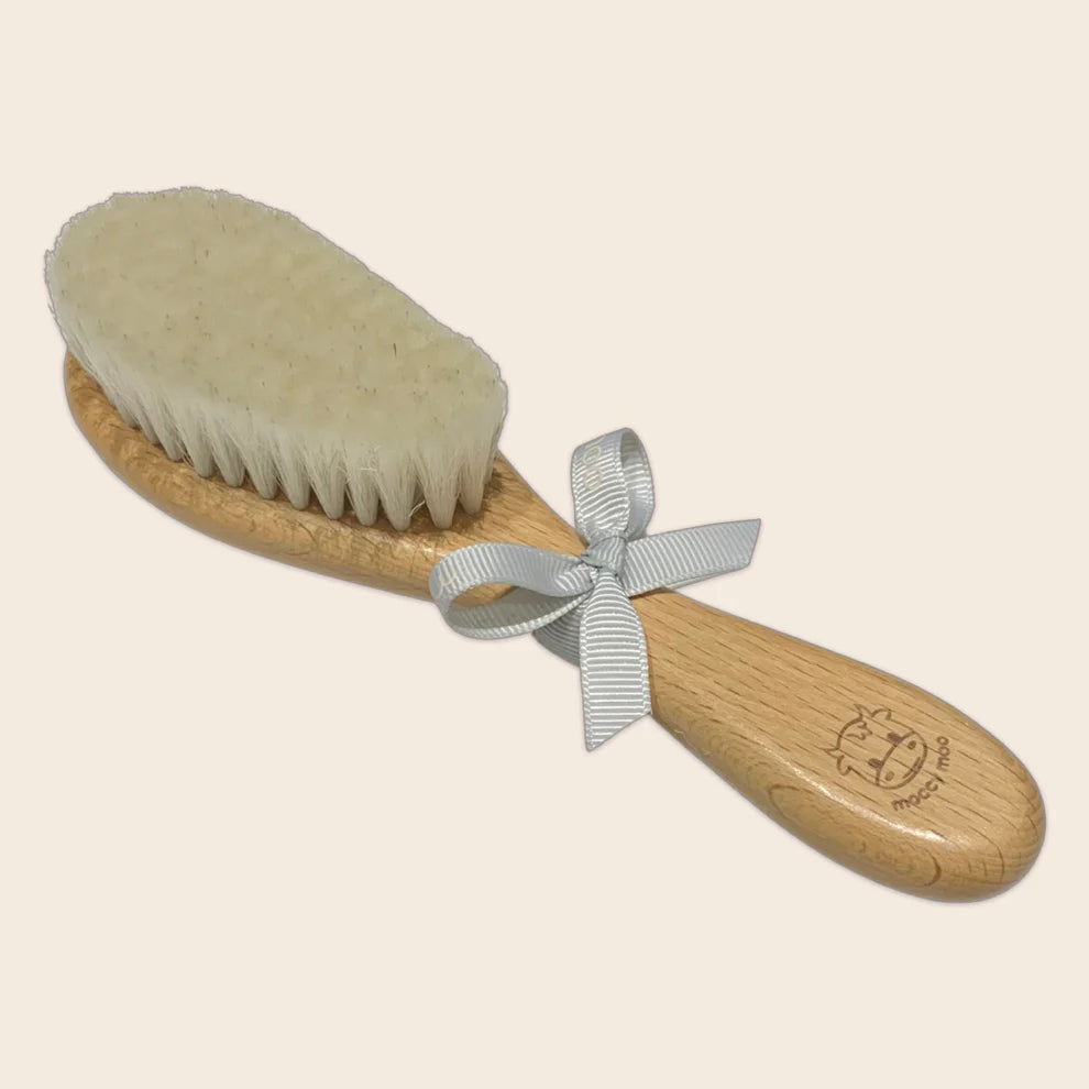 Moo - Natural Wood Baby Hairbrush