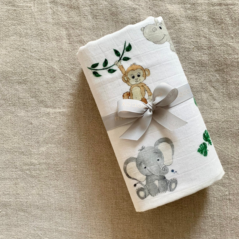 Moo - Safari Snuggles Bamboo "GoTo" Baby Muslin Cloth