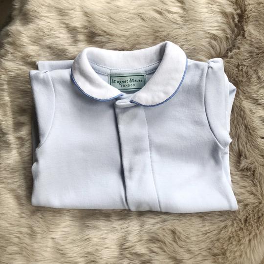 Magnet Mouse - Classic Blue Peter Pan Collar Magnet Fastening Babygrow