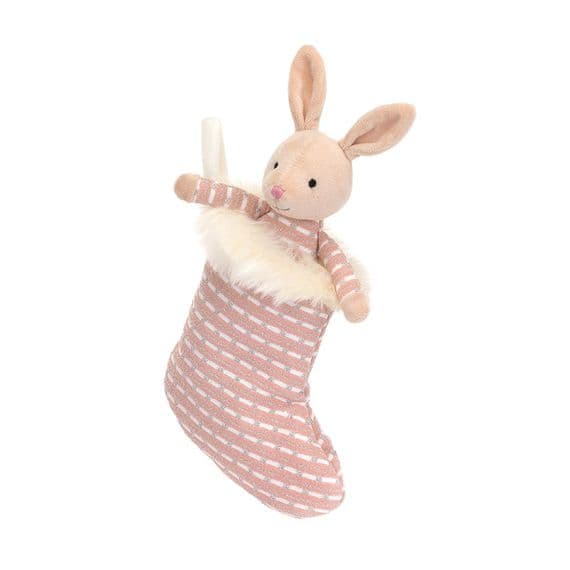 Jellycat - Shimmer Stocking Bunny soft toy H20 X W9 CM