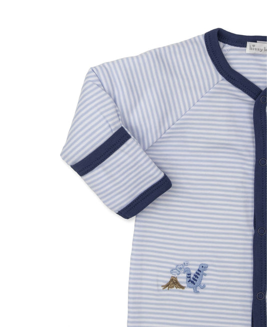 Kissy Kissy - Dino Territory Light Blue Stripe Babygrow