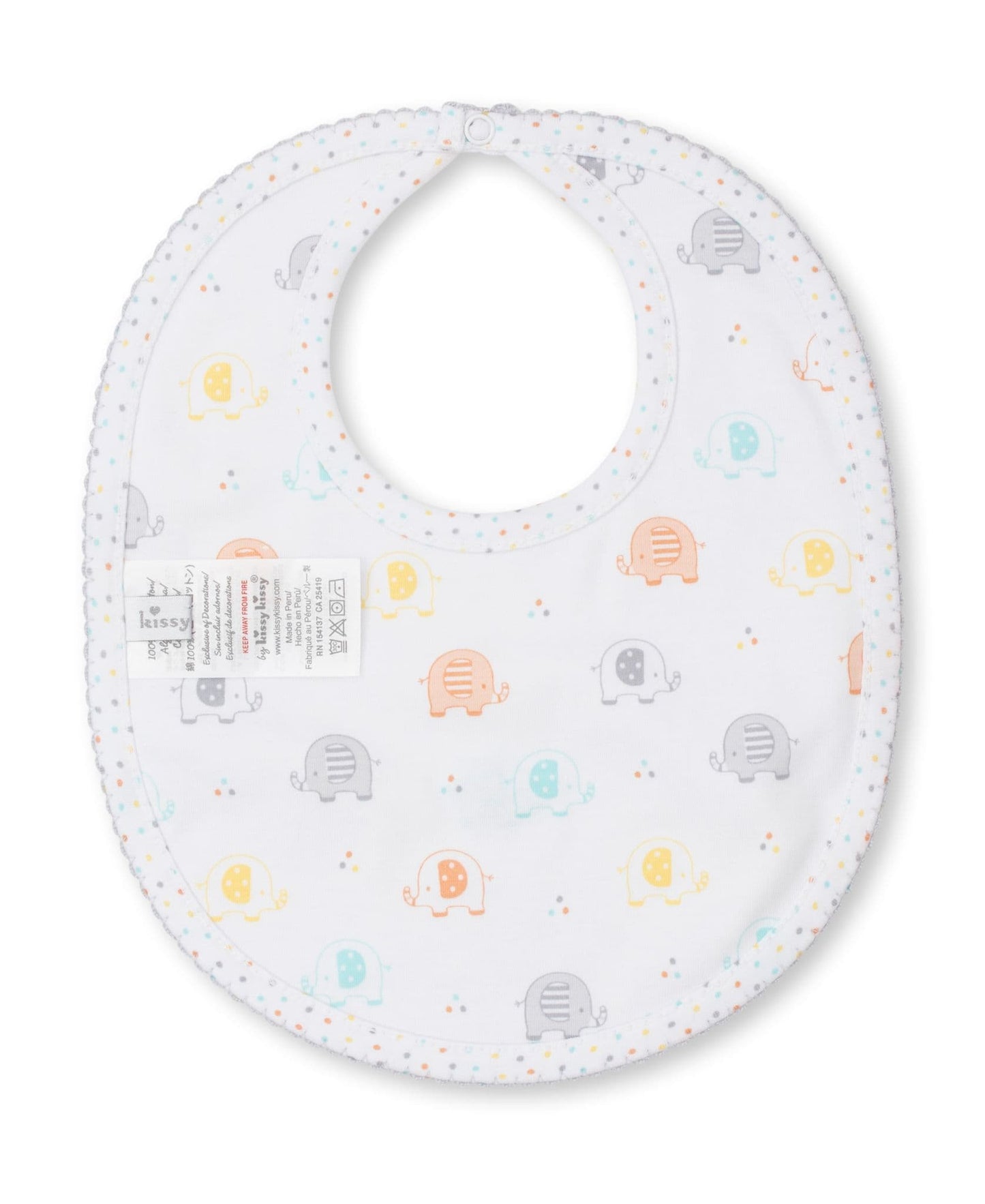 Kissy Kissy -  Elephant Entourage Reversible Baby Bib