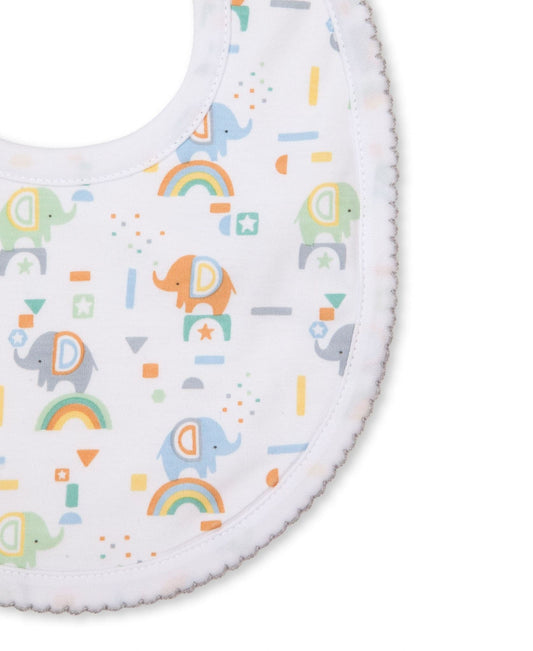 Kissy Kissy - Rainbow Elephants Bib