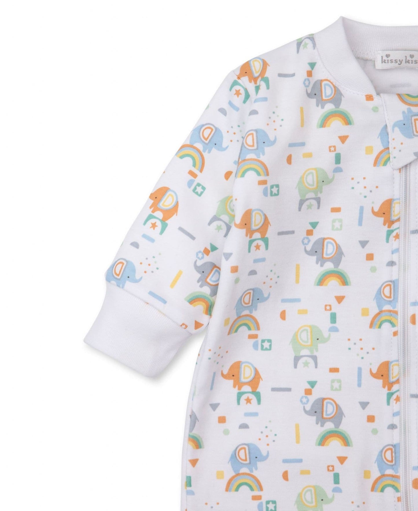 Kissy Kissy - Rainbow Elephants Zipped Babygrow