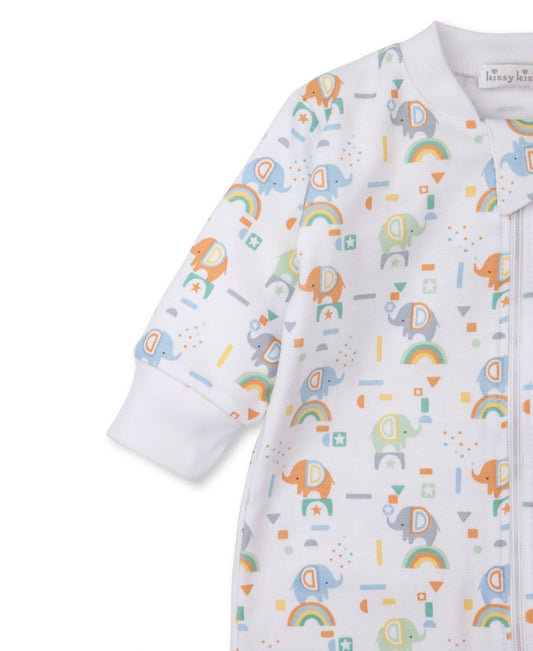 Kissy Kissy - Rainbow Elephants Zipped Babygrow
