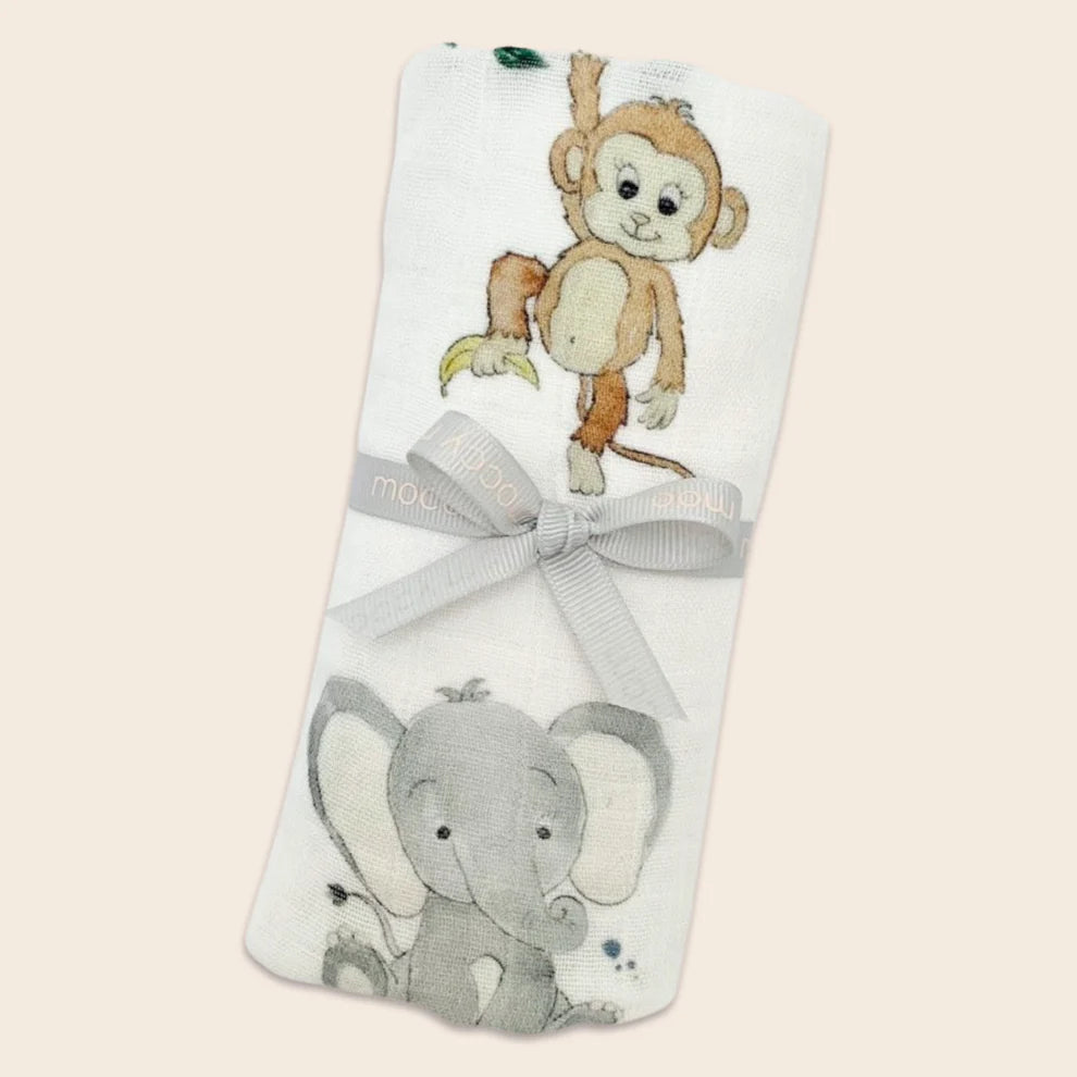 Moo - Safari Snuggles Bamboo "GoTo" Baby Muslin Cloth